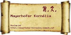 Mayerhofer Kornélia névjegykártya